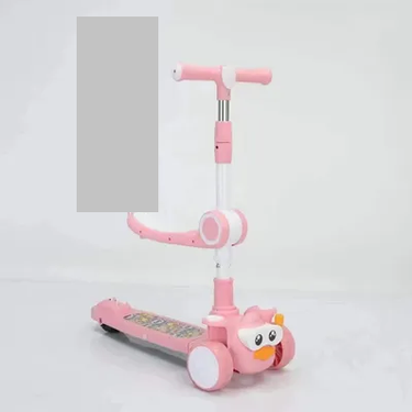 Duck Themed Adjustable Height Kids Scooter With Light & Music - Pink